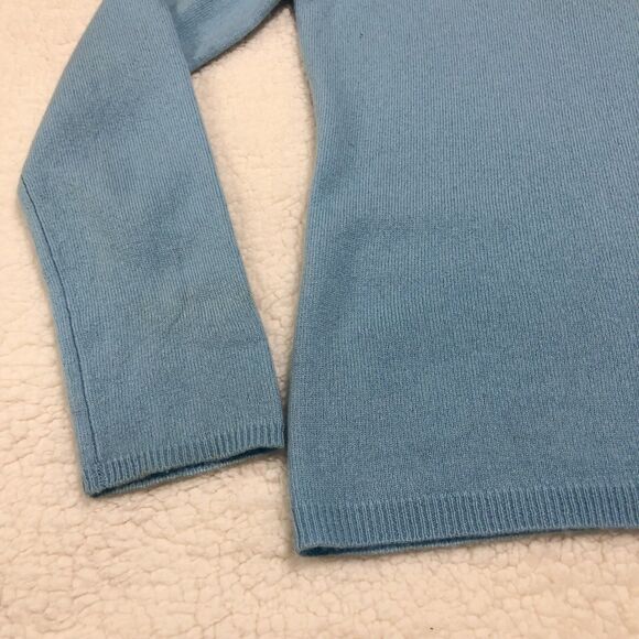 Sutton Studio Cashmere Turtleneck Sweater Women's Large Blue Minimalist Cozy - Picture 3 of 11